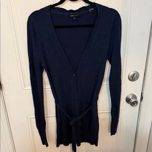 BCBGMaxAzria Deep Blue Navy Cardigan w/Belt S